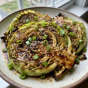 Miso cabbage steaks