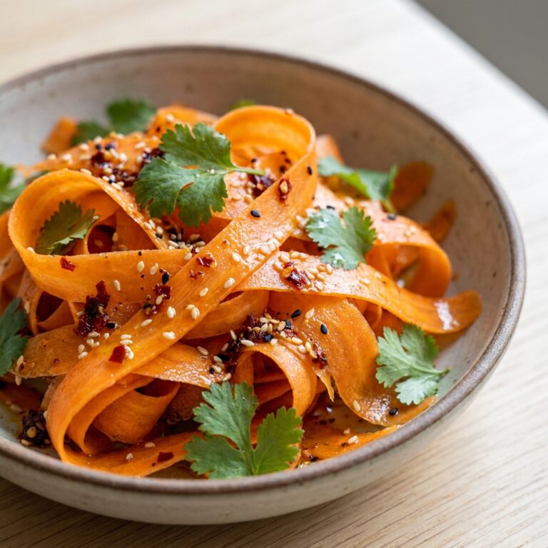 Chili crisp carrot ribbon salad recipe