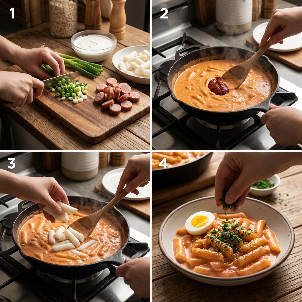 Rose tteokbokki recipe