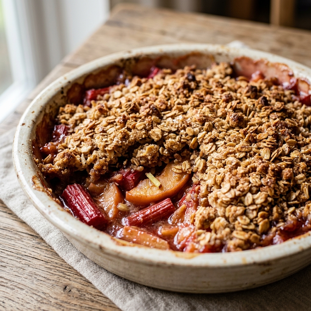 Rhubarb Apple And Ginger Crumble Recipe