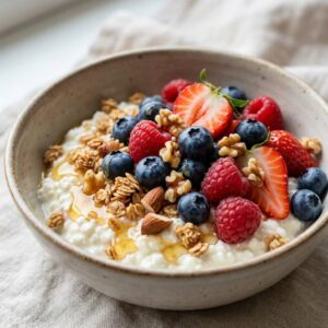 berry cottage cheese breakfast bowl