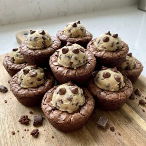 chocolate chip cookie dough brownie bites
