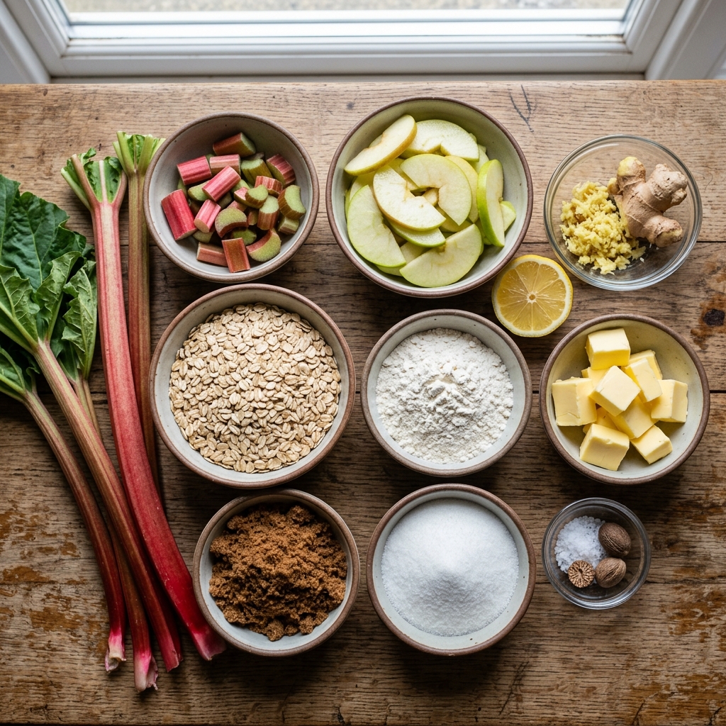 Rhubarb Apple And Ginger Crumble Recipe