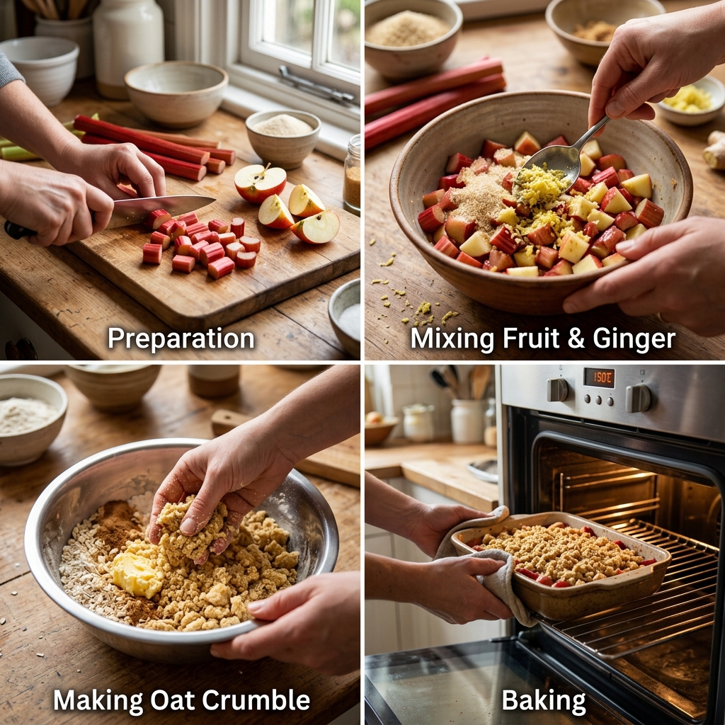 Rhubarb Apple And Ginger Crumble Recipe